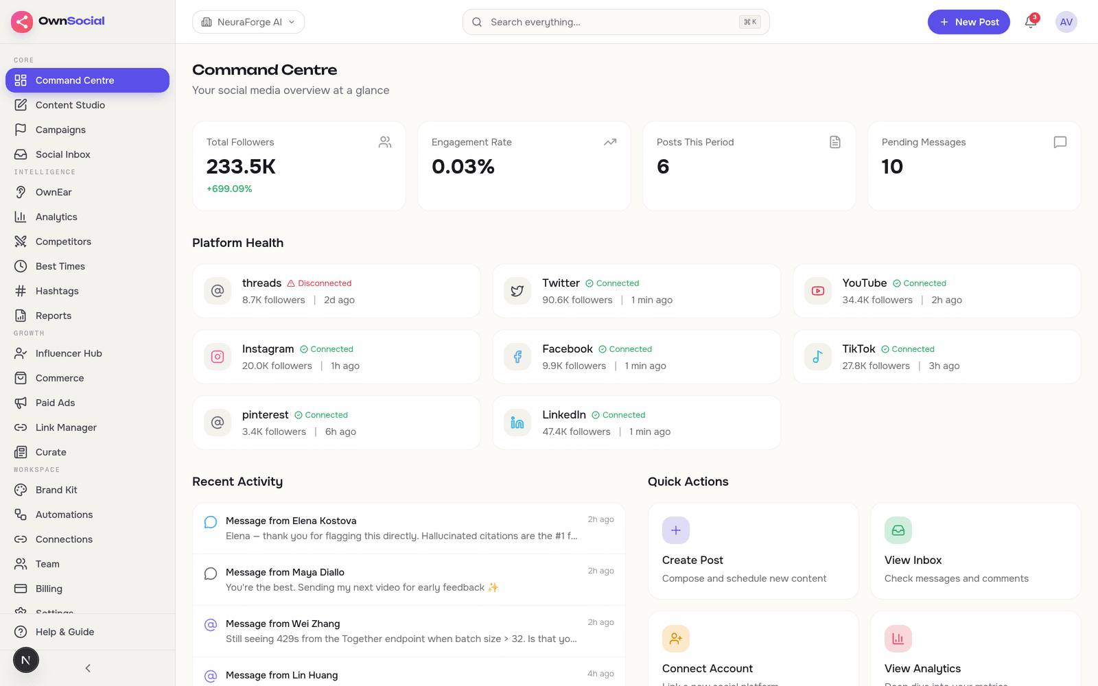 OwnSocial interface